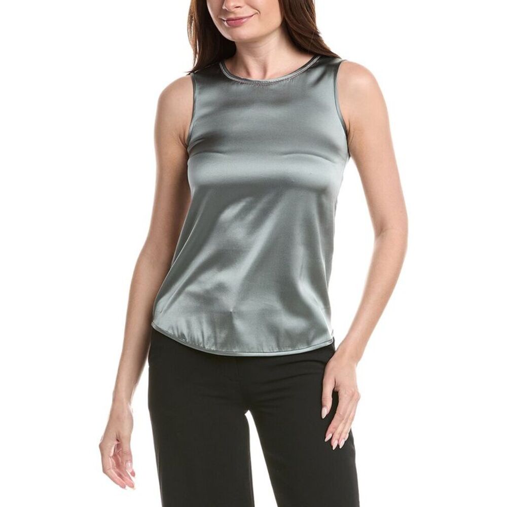 Peserico Womens Silk-Blend Top, Green - Picture 1 of 3